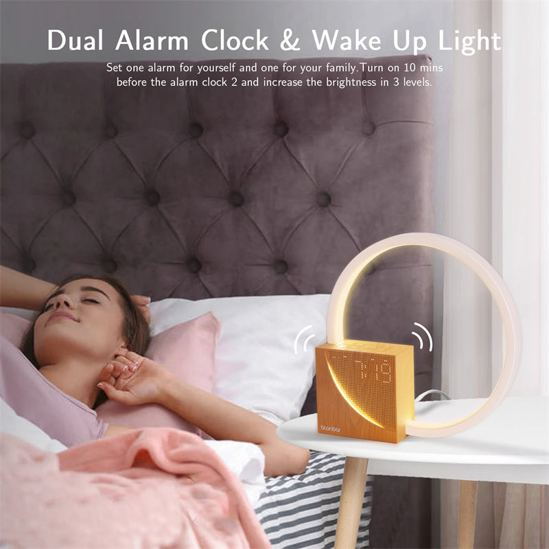 Bedside/Desk Touch Lamp With Natural Sounds, Alarm Clock, and 3 Levels of Brightness