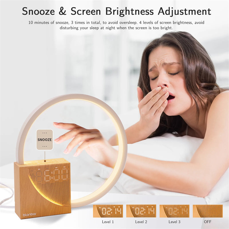 Bedside/Desk Touch Lamp With Natural Sounds, Alarm Clock, and 3 Levels of Brightness