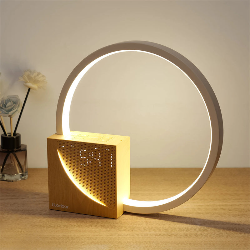 Bedside/Desk Touch Lamp With Natural Sounds, Alarm Clock, and 3 Levels of Brightness