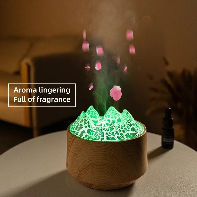 Volcanic Crack Aromatherapy Wood Grain Humidifier for Home Office