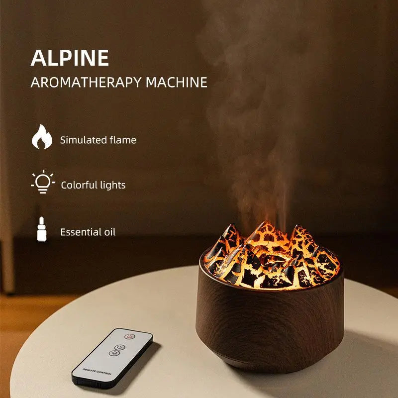 Volcanic Crack Aromatherapy Wood Grain Humidifier for Home Office
