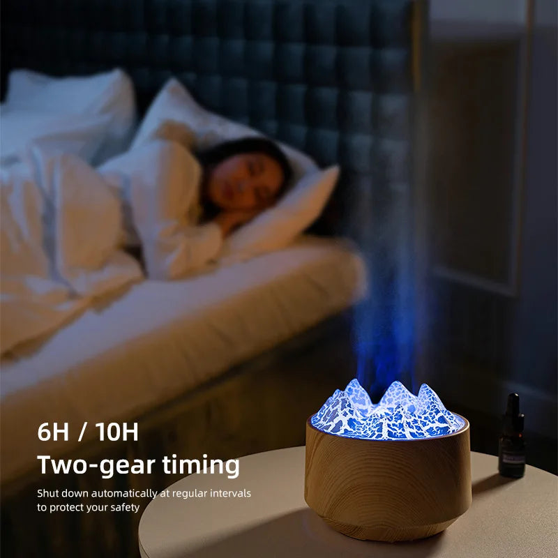 Volcanic Crack Aromatherapy Wood Grain Humidifier for Home Office