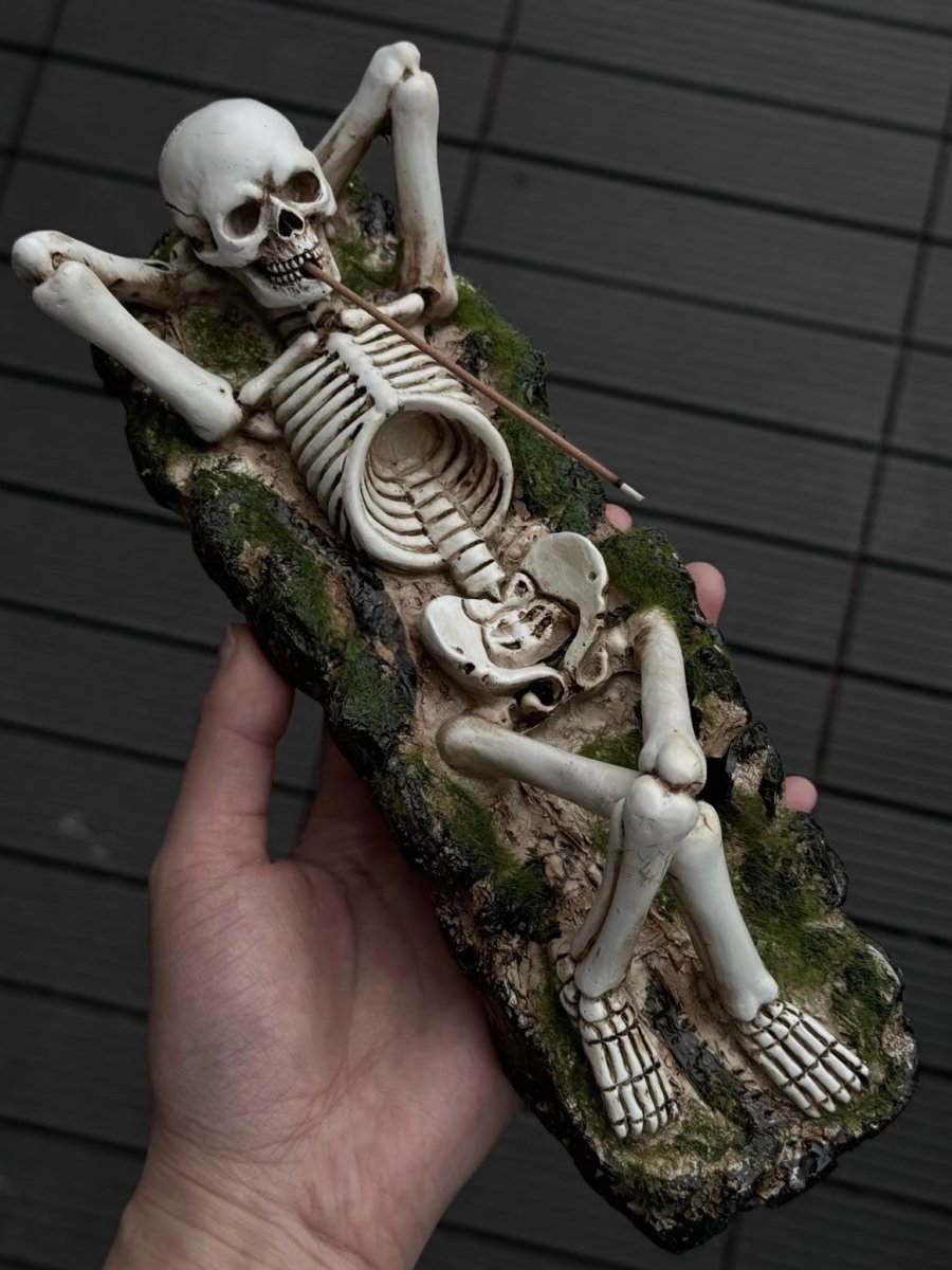 Handmade Funky Hippie Skeleton Incense Holder