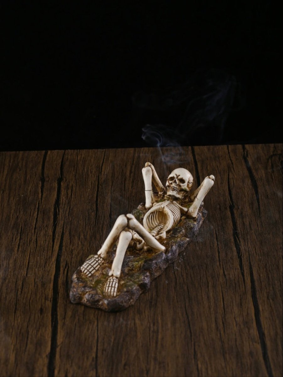 Handmade Funky Hippie Skeleton Incense Holder