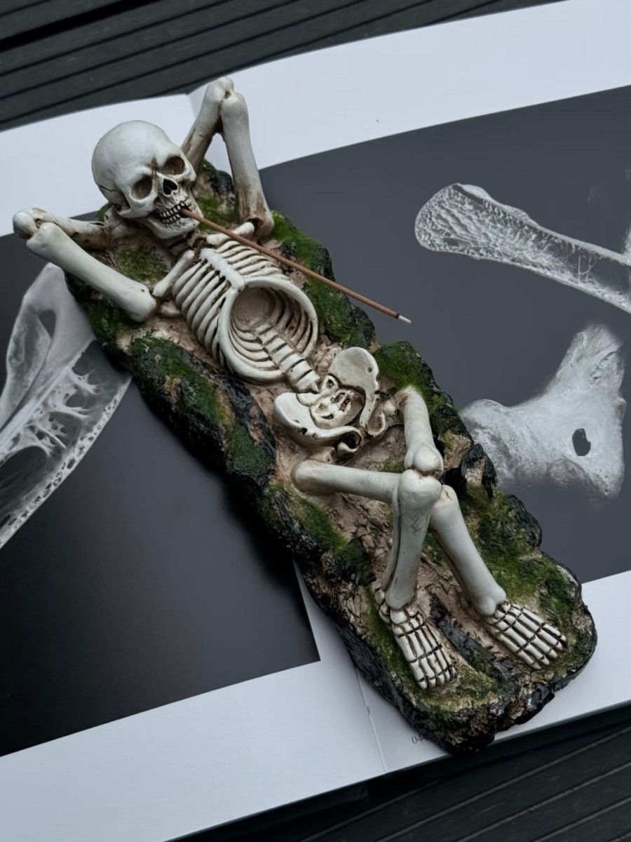 Handmade Funky Hippie Skeleton Incense Holder