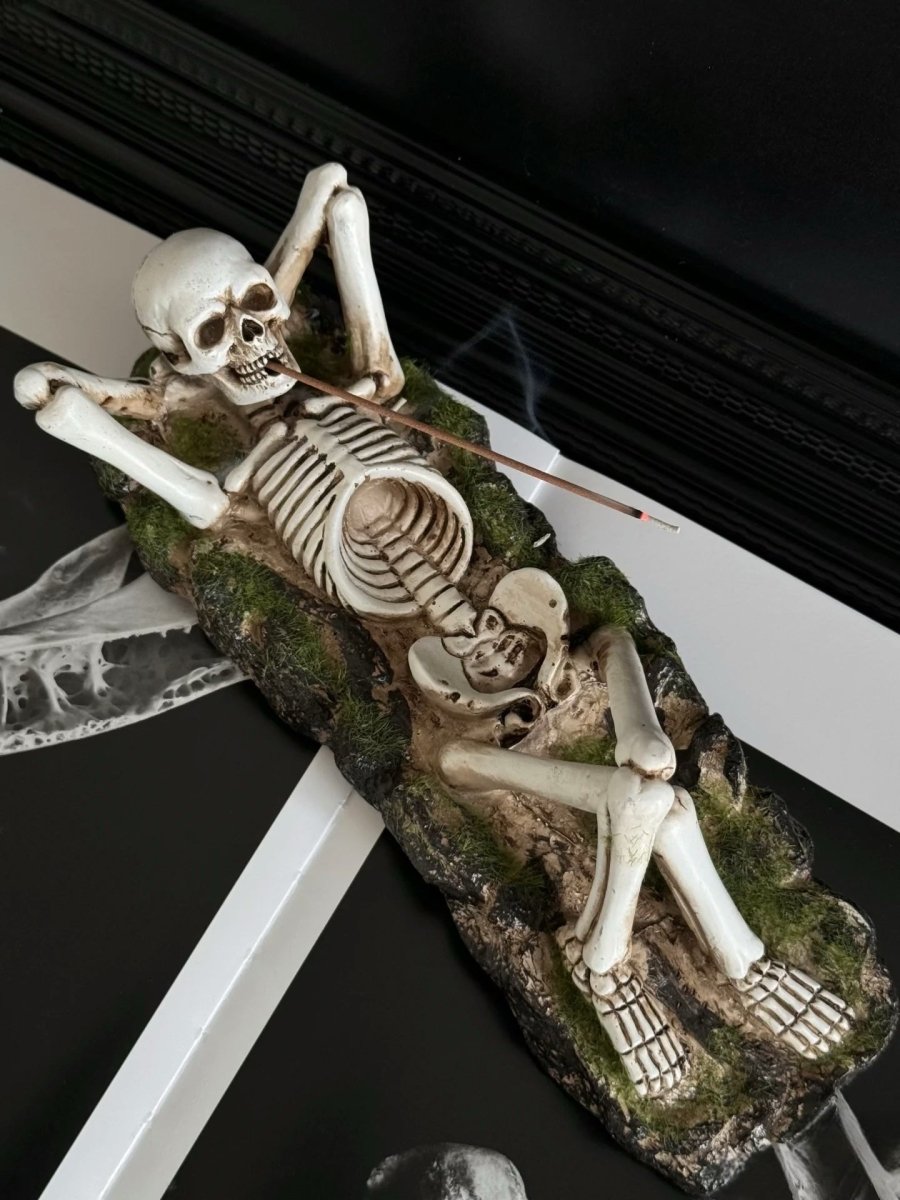 Handmade Funky Hippie Skeleton Incense Holder