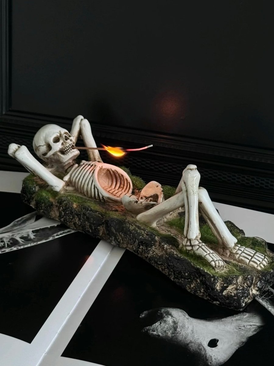 Handmade Funky Hippie Skeleton Incense Holder