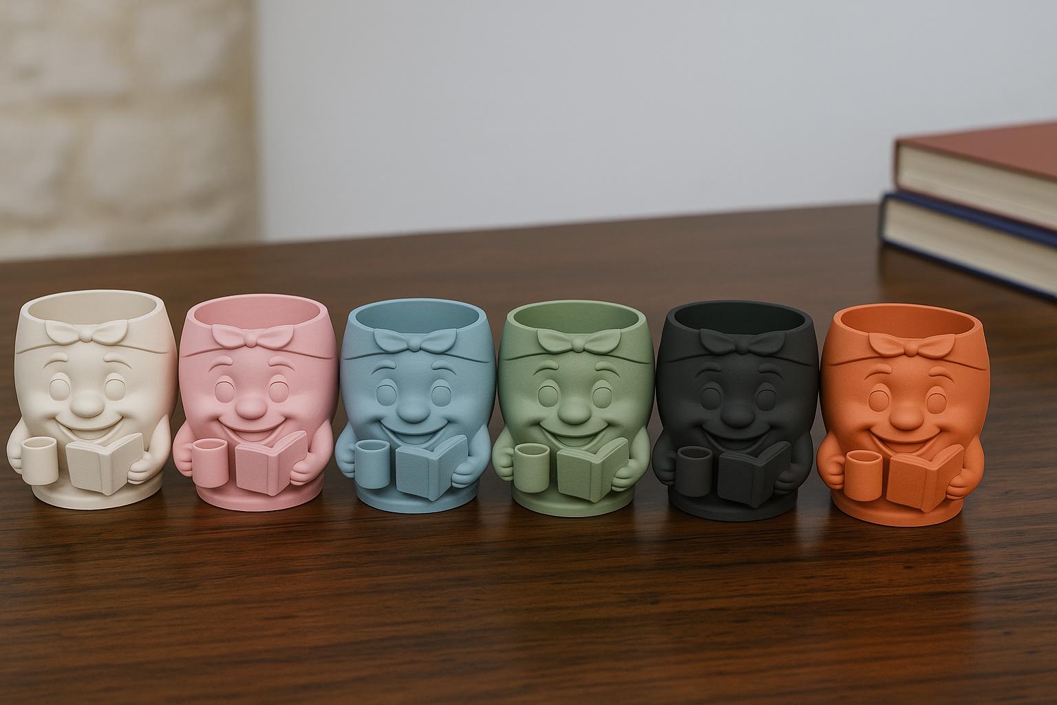 Cute Potted Plant Pot with Coffee Cup and Book | Potted Plant Cute |